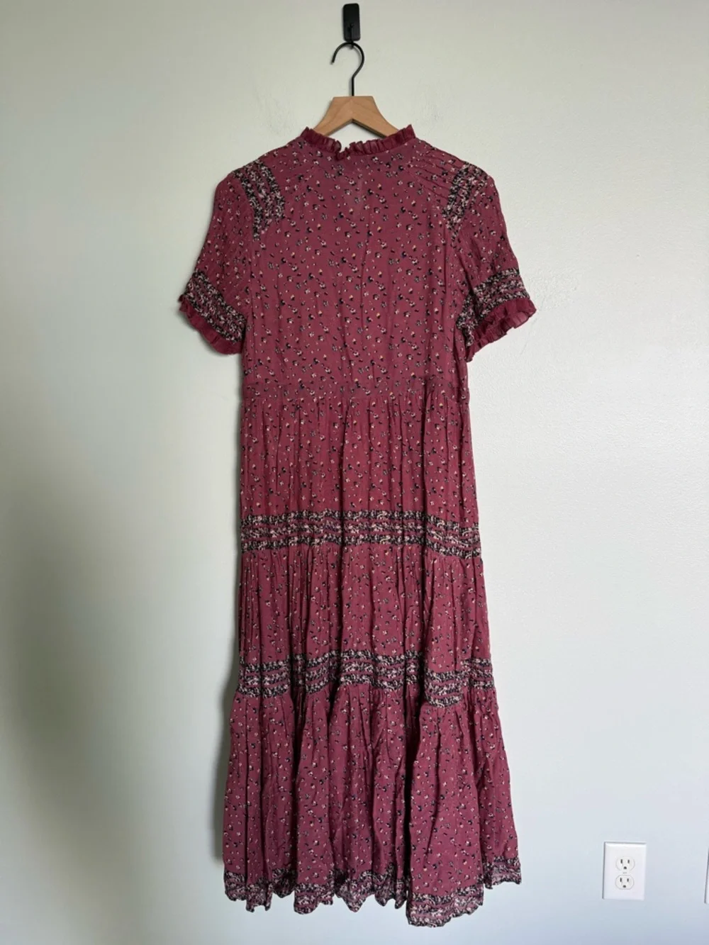 Free People Rare Feelings Mauve Floral Print Boho Maxi Dress